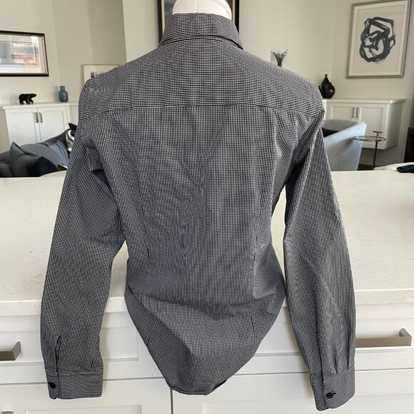 Foxcroft Lg Slv Button Down Cotton Check Wrinkle Free Shirt Blk+Wht Sz S NWOT - Picture 6 of 12